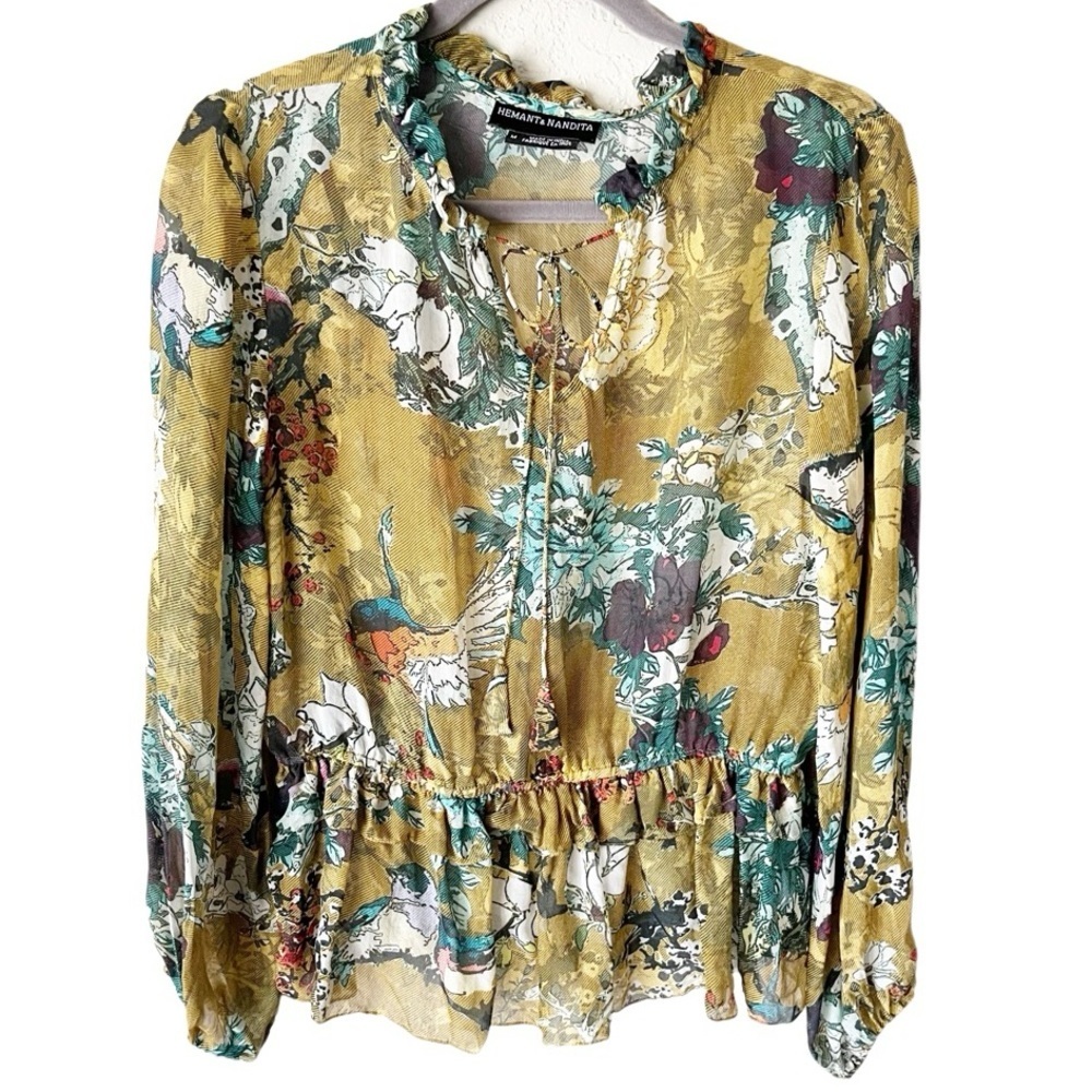 Anthropologie Hemant & Nandita Keysyone Blouse In… - image 1